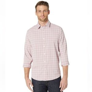 UNTUCKit Wrinkle Free Checked Long Sleeve Button Down Shirt Large White Red Blue